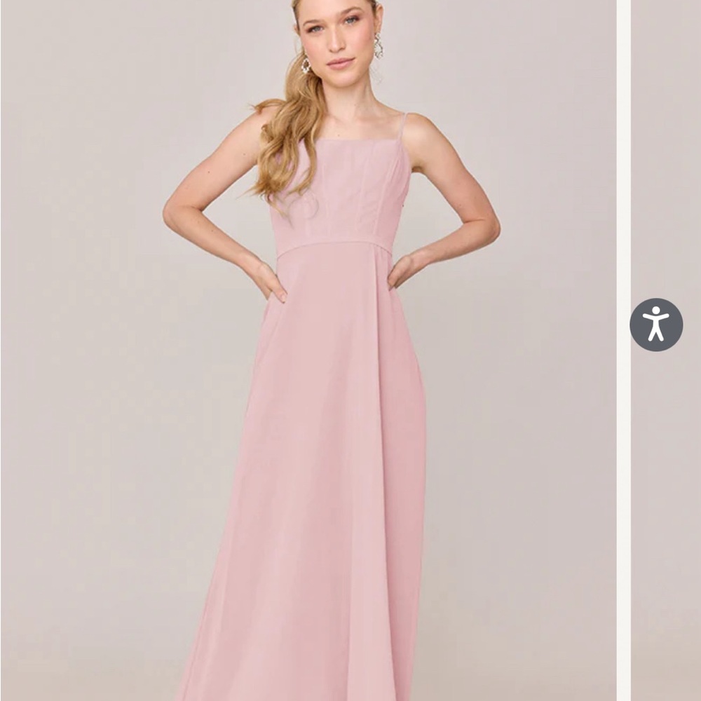 Revelry Bridesmaid Dress - First Kiss Pink Chiffon in Nova Style; Size 6